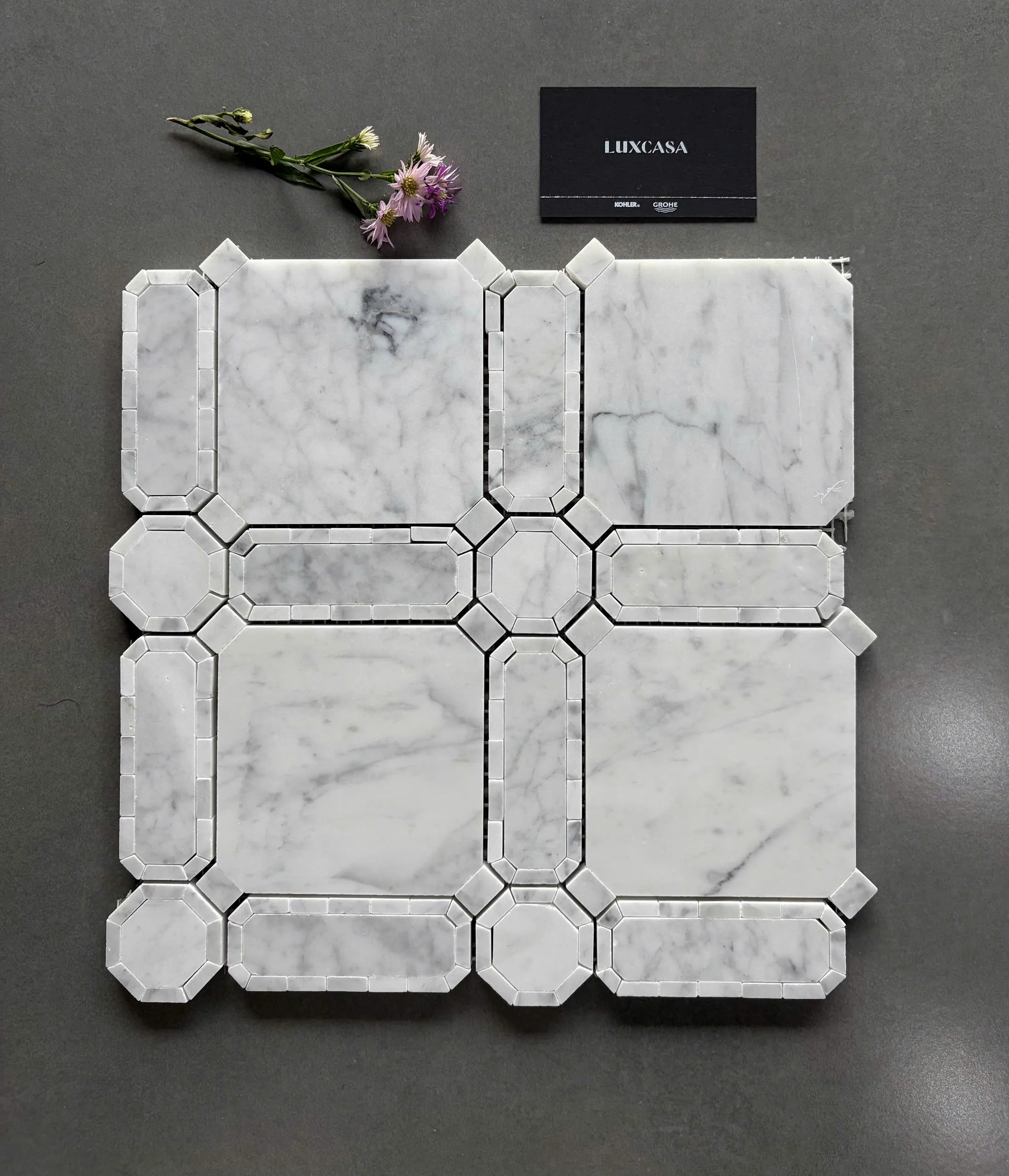 [DSC-2608-49253] Mosaic đá marble trắng LUTH5525
