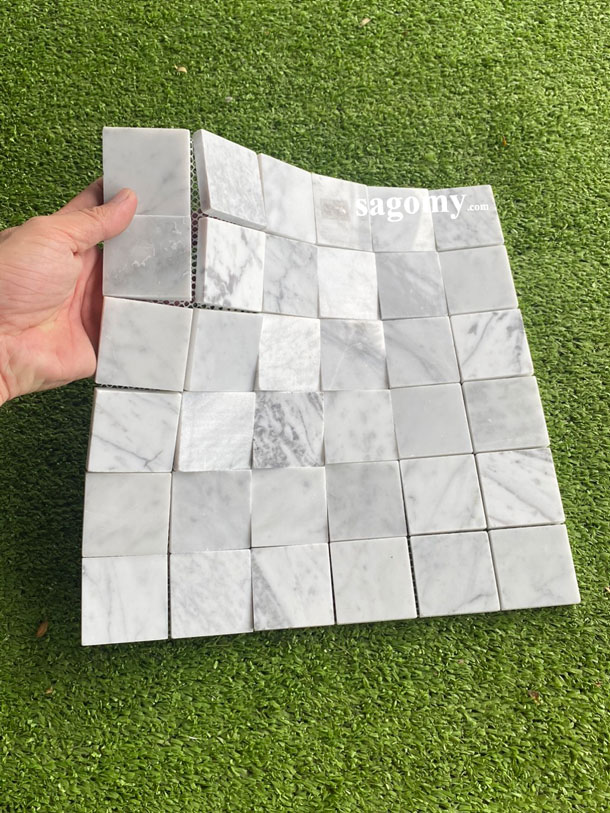 [DSC-2608-28993] Gạch Mosaic Đá Tự Nhiên Vân Xám Bóng