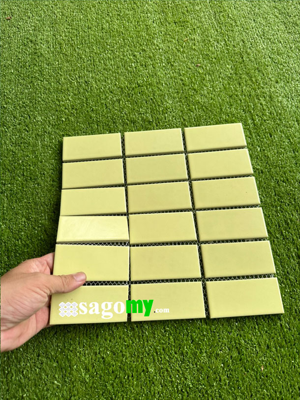 [DSC-2608-61927] Gạch Mosaic Hình Chữ Nhật Màu Vàng Men Mờ