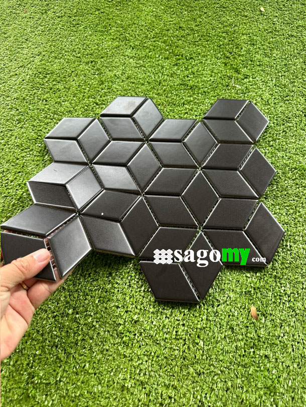 [DSC-2608-62202] Gạch Hình Thoi Màu Đen Mờ