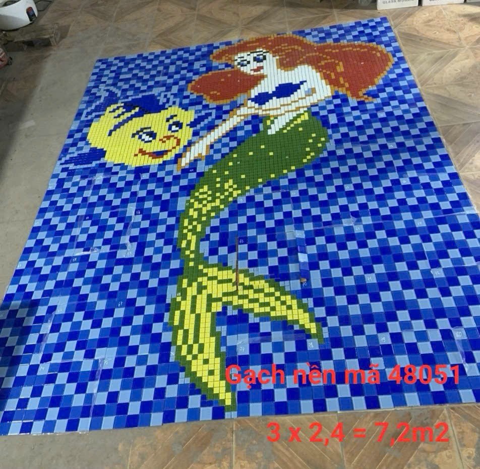 [DSC-2608-46290] Gạch Tranh Mosaic Hồ Bơi Ghép Tranh Nàng Tiên Cá