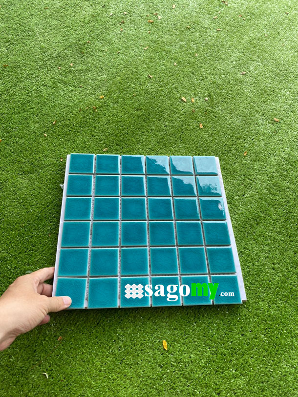 [DSC-2608-60296] Gạch Mosaic Vuông Xanh Ngọc Men Rạn