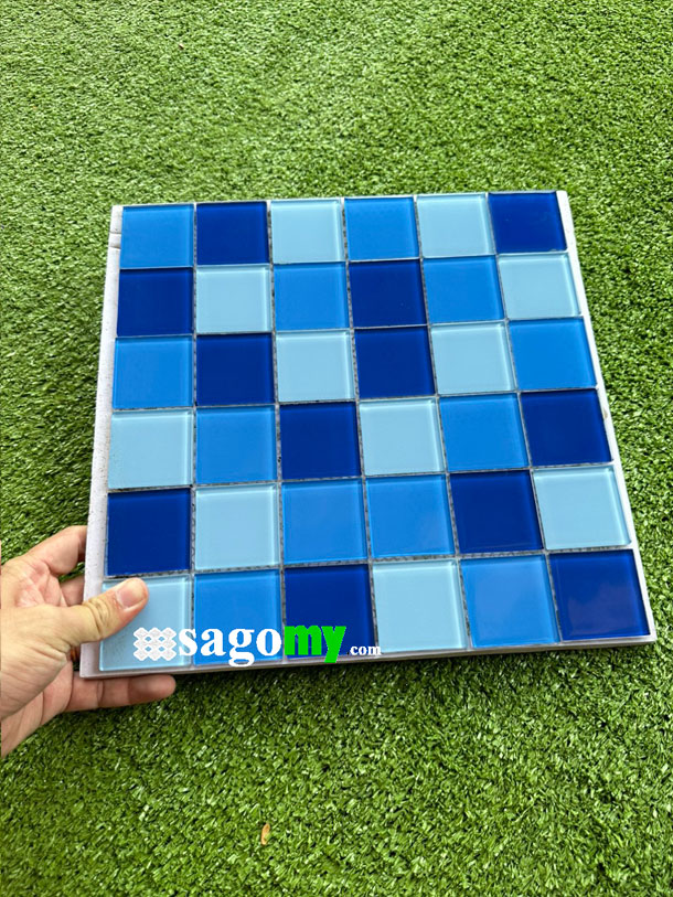 [DSC-2608-94588] Gạch Mosaic Thủy Tinh Hỗn Hợp Xanh Dương Xanh Biển