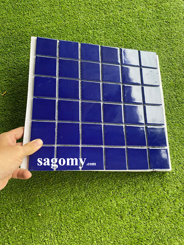 [DSC-2608-15965] Gạch Mosaic Vuông Màu Xanh Dương Bóng