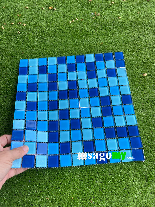 [DSC-2608-51104] Gạch Mosaic Thủy Tinh Xanh Biển Hỗn Hợp