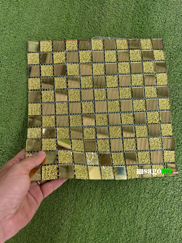 [DSC-2608-89128] Gạch Mosaic Kính Màu Đồng Hỗn Hợp Ốp Trang Trí