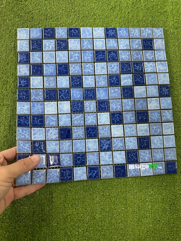 [DSC-2608-28752] Gạch Mosaic Hồ Bơi Vuông Nhỏ Màu Xanh Dương Biển Xanh Biển