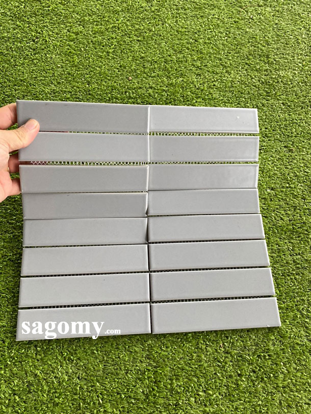 [DSC-2608-97128] Gạch Mosaic Thanh Xám Nhạt Mờ