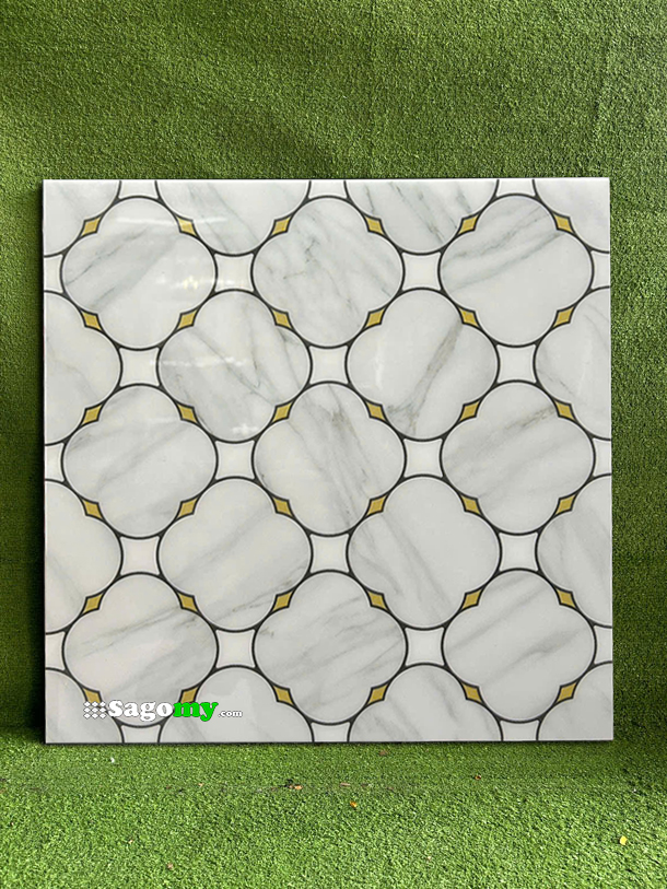 [DSC-2608-30732] Gạch 30x30 Cm Trang Trí Giả Vân Đá Mosaic Trắng Cẩm Thạch