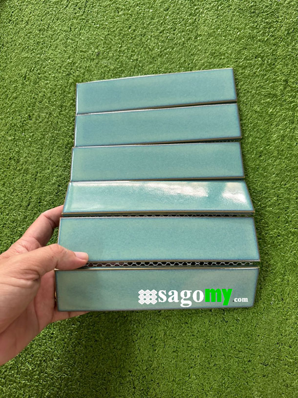 [DSC-2608-90068] Gạch Mosaic Chữ Nhật 45x195 Màu Xanh Mint Bóng