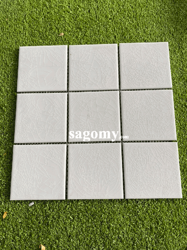 [DSC-2608-25079] Gạch Mosaic 10x10 Cm Màu Trắng Bóng Men Rạn