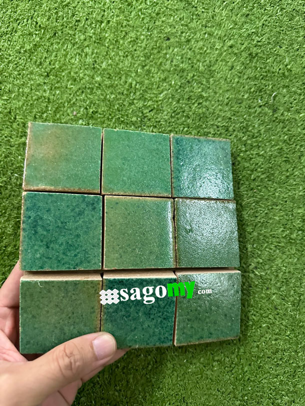 [DSC-2608-16364] Gạch Gốm Mosaic Màu Xanh Lá Cây Vuông
