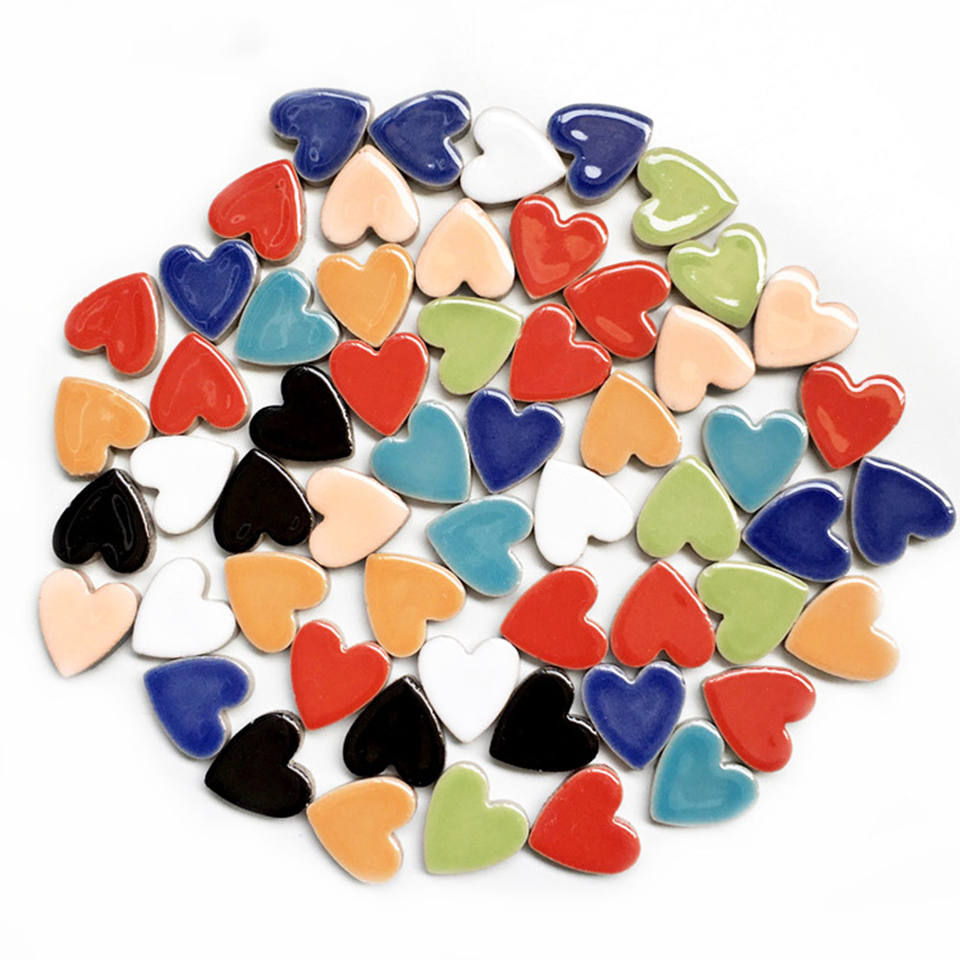 [DSC-2607-41191] Gạch Mosaic Gốm Ceramic Hình Trái Tim - Bộ DIY Trang Trí Nhà Model 25021211