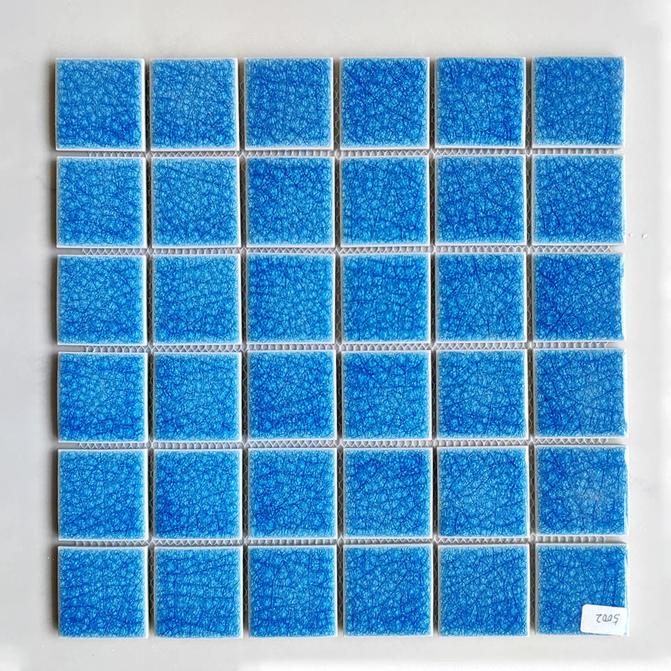 [DSC-2607-67917] Gạch mosaic ceramic màu xanh ốp lát hồ bơi