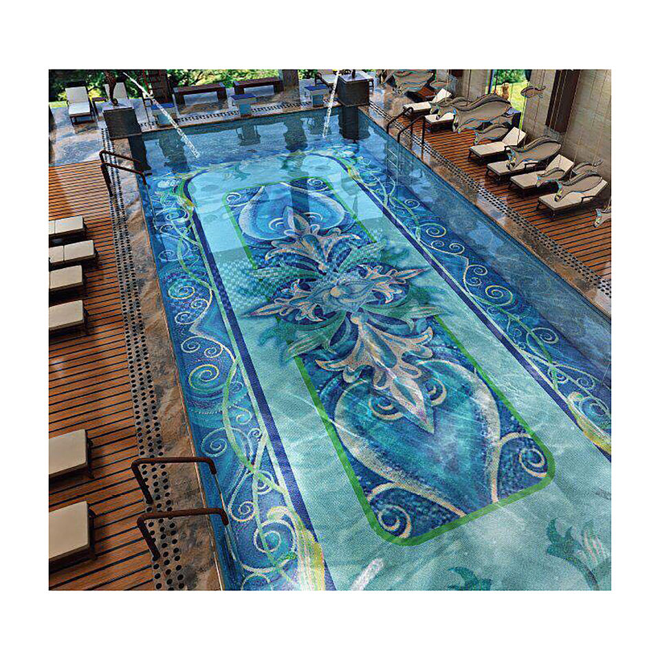 [DSC-2607-59345] Gạch mosaic kính Sarhang SHS-SMP001 họa tiết nghệ thuật cho hồ bơi