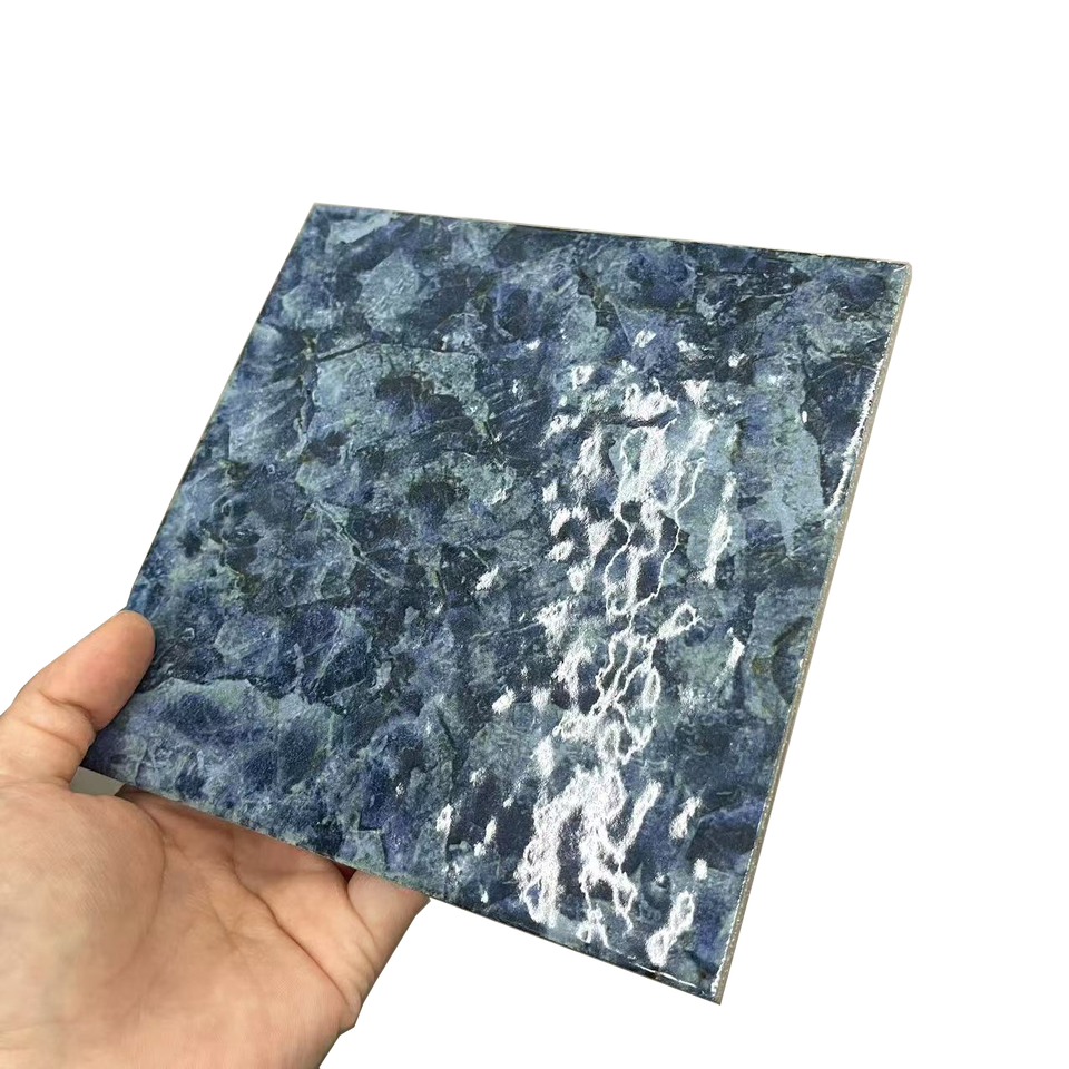 [DSC-2607-33322] Gạch mosaic ceramic hồ bơi P4 xanh phối bóng, tùy chỉnh bán sỉ, trang trí khách sạn và biệt thự