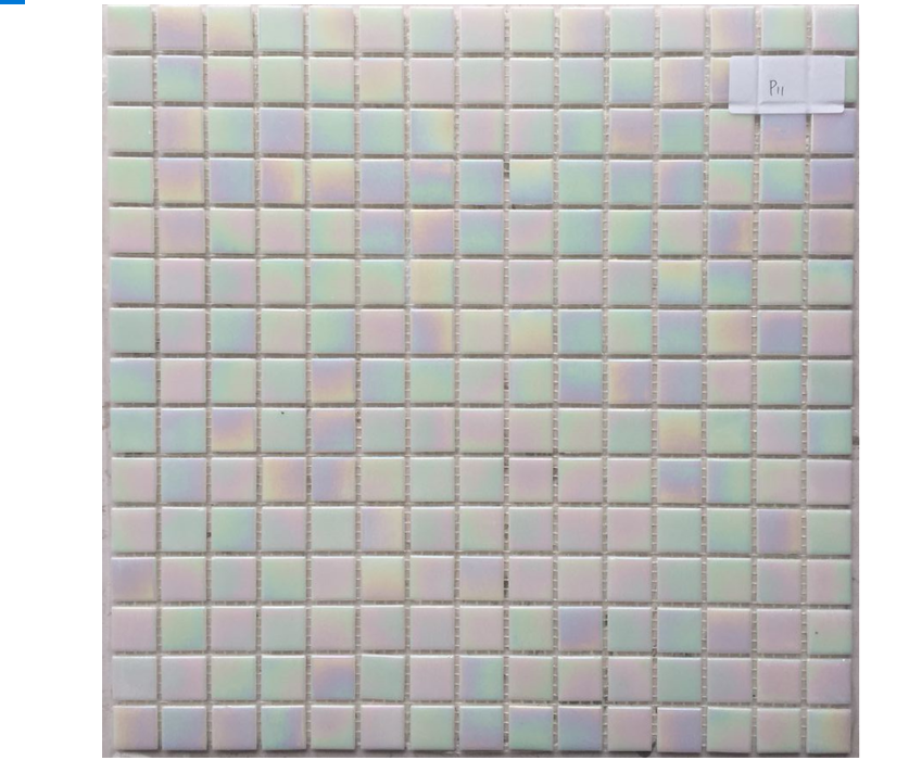 [DSC-2607-69198] Gạch mosaic kính trắng men ánh xà cừ JIDI JDSP11 cho hồ bơi, phòng tắm và bếp