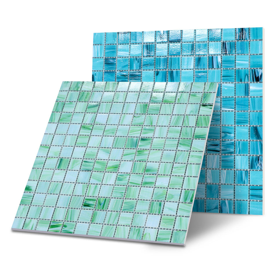 [DSC-2607-44232] Gạch mosaic kính hồ bơi họa tiết phong cảnh hiện đại tùy chỉnh cho hồ cá, hồ vầy trẻ em mẫu giáo, sản xuất tại nhà máy