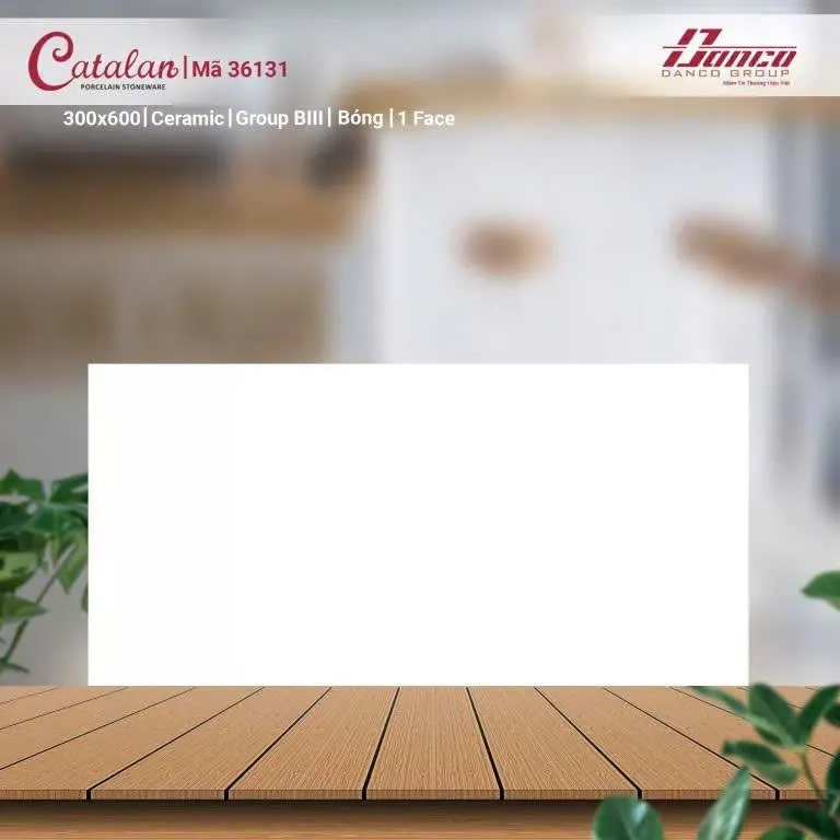 [DSC-36131] Gạch men ốp tường trắng bóng, KT 300x600mm, mã 36131 (10v/thùng/1.8m2)