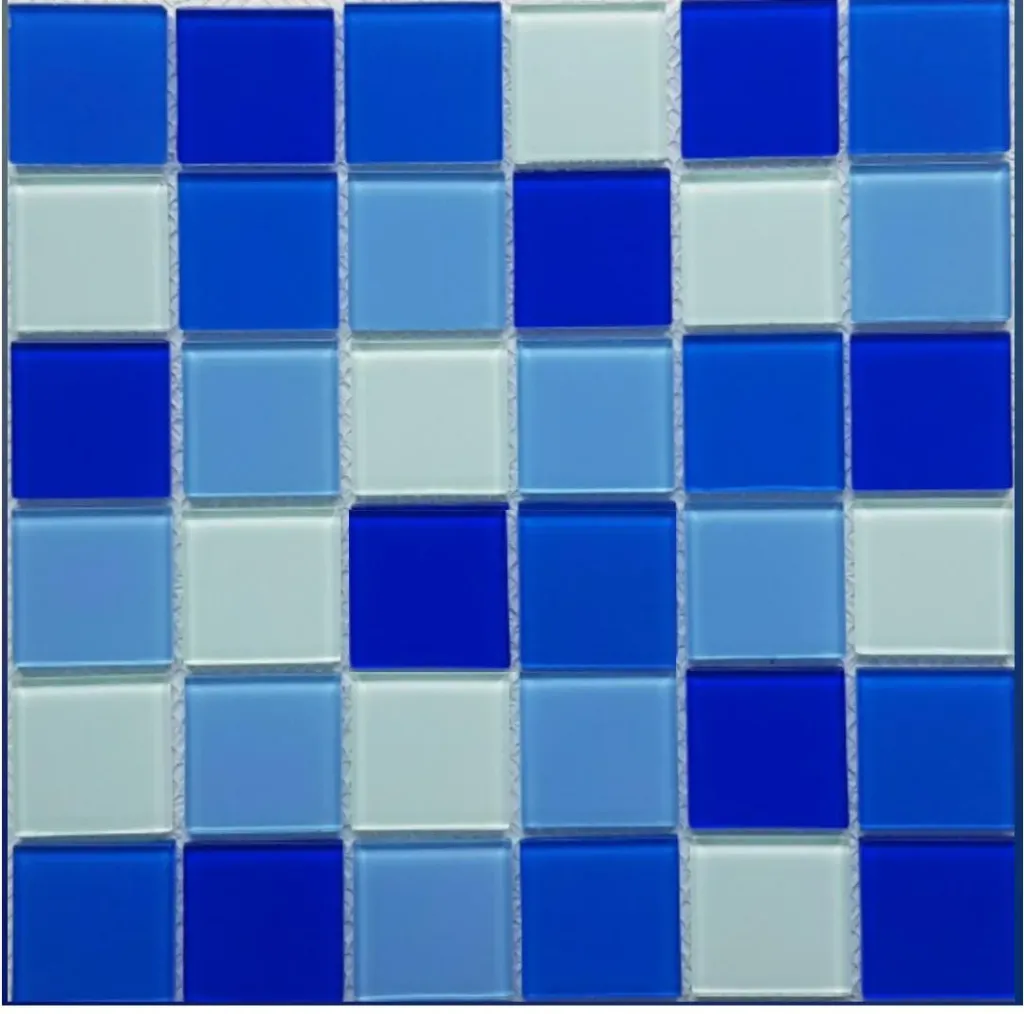 [DSC-287] Gạch mosaic màu xanh, KT vỉ 300x300mm, KT chip 48x48mm, mã 287 (22 vỉ/hộp/2m2)