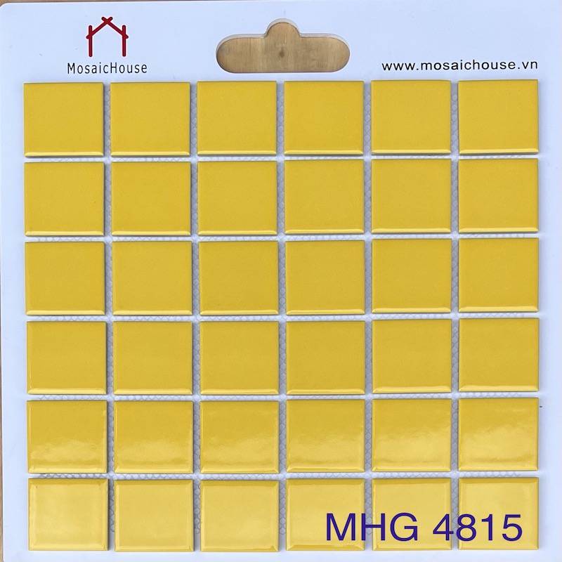 Gạch Mosaic Gốm Sứ Màu Vàng 48x48x6mm MHG 4815