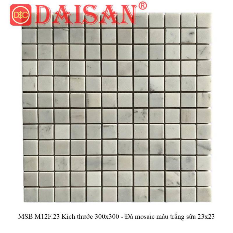 Đá Mosaic trắng sữa chip 23x23 LUX-23PV001