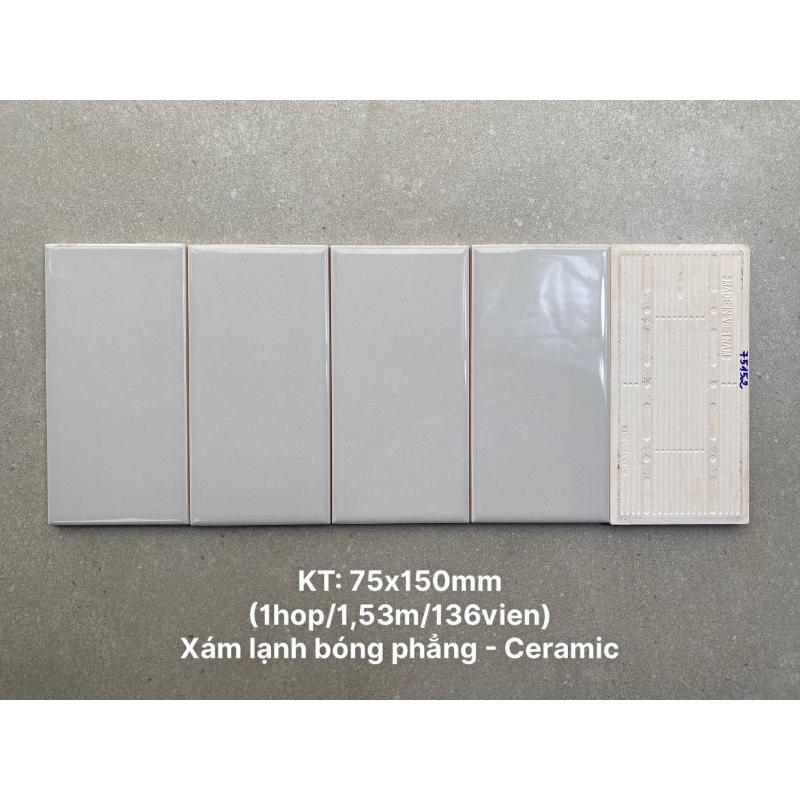 Gạch thẻ 75x150mm xám xanh bóng phẳng mã GR0306P/STA75152
