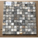 Mosaic đá tự nhiên dăm kết xám chip 23x23 LUX-23PV006