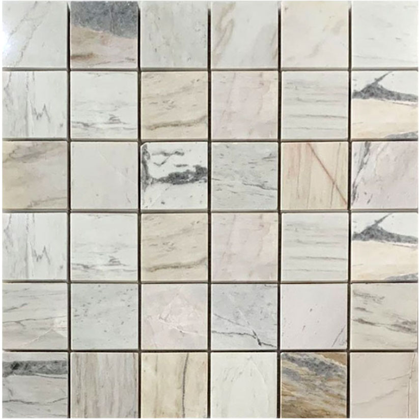 Đá mosaic vân gỗ chíp vuông bóng 48x48mm 48PV001.2
