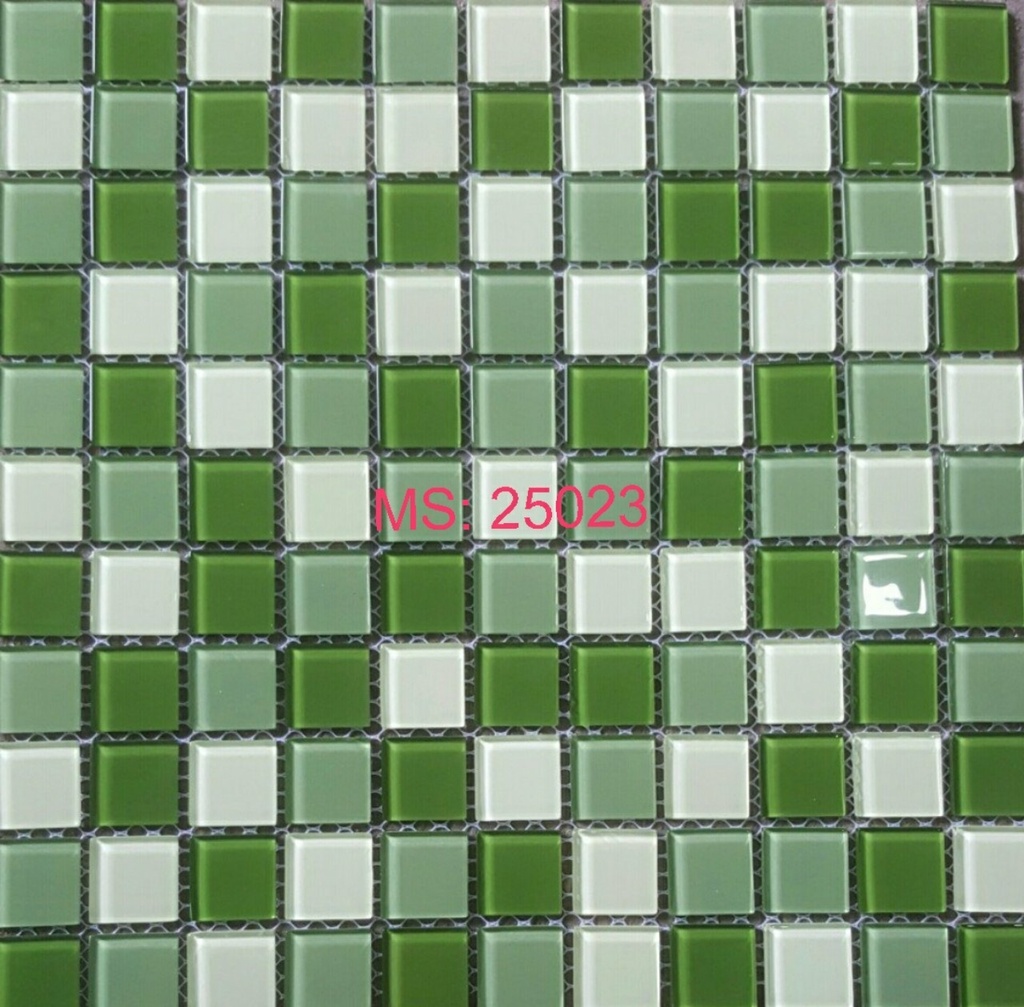 Gạch Mosaic thủy tinh viên 25x25mm mã 25023