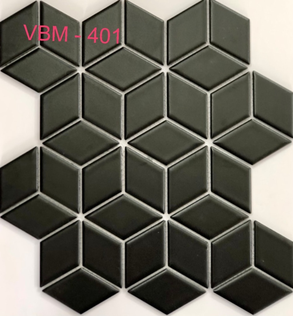 Gạch Mosaic lục giác đen mờ VBM - 401