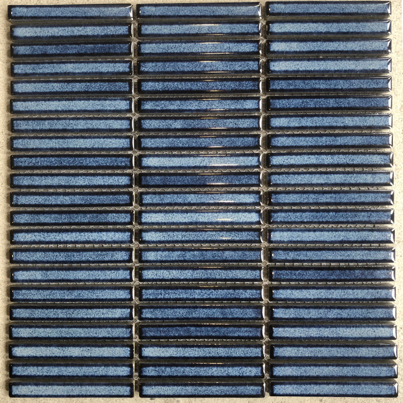 Gạch Mosaic thanh nhỏ xanh biển rạn 92TTEB-019A