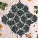 Gạch mosaic 290x274mm đen bóng ( đối đầu) vảy cá rạn SH-XFB90056