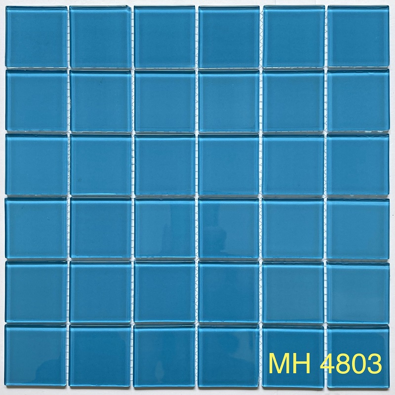 Gạch mosaic thủy tinh 48x48mm màu xanh ngọc MH 4803
