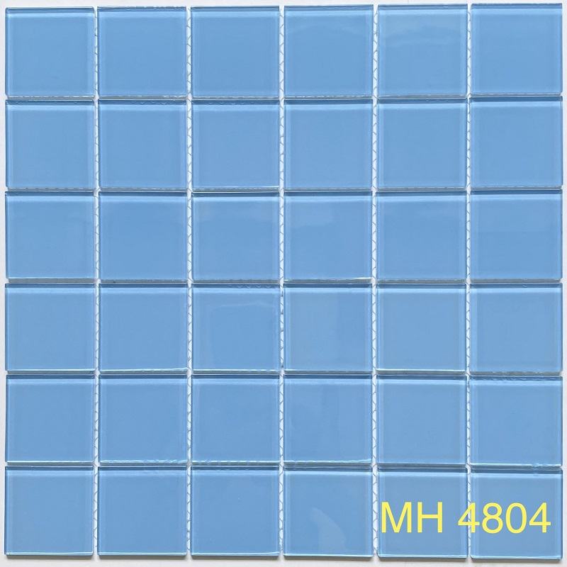 Gạch mosaic thủy tinh 48x48mm màu xanh dương nhạt MH 4804