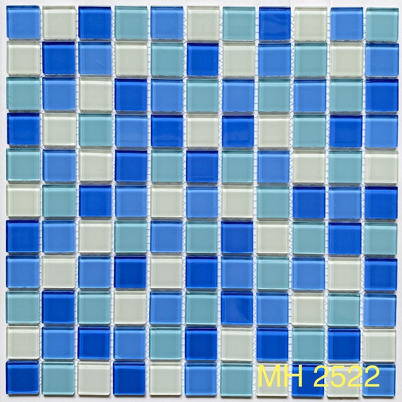 Gạch mosaic thủy tinh 25x25mm trộn màu MH 2522