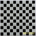 Gạch mosaic thủy tinh 25x25mm mix màu trắng đen MH 2592