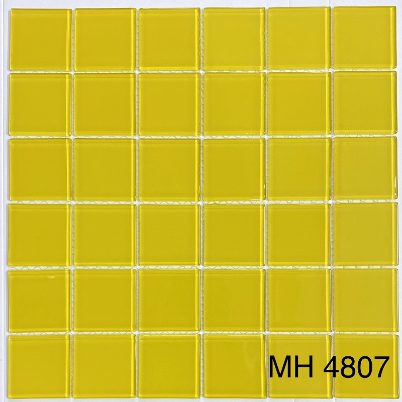 Gạch mosaic thủy tinh 48x48mm màu vàng MH 4807