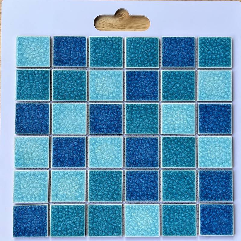 Gạch mosaic gốm men rạn 2 lớp 48x48mm phồi màu MHG 968