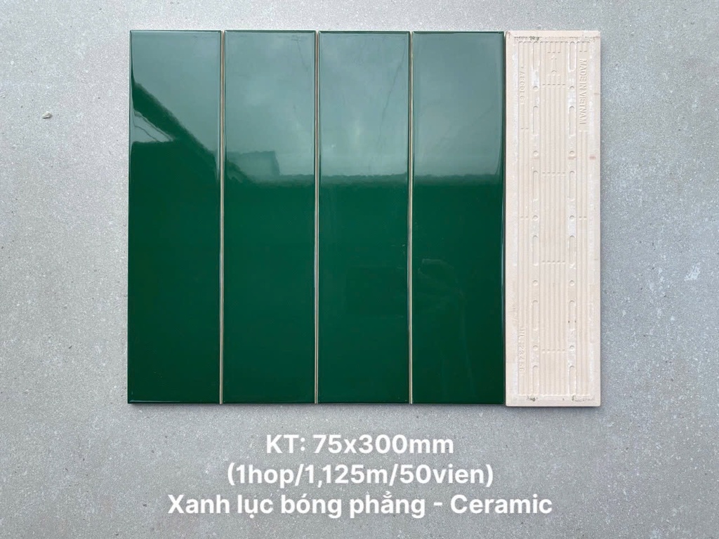 Gạch thẻ xanh đậm bóng phẳng 75x300  mã PSTA75312