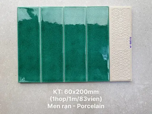 Gạch gốm men rạn 60x200mm xanh ngọc mã MBL60206-A