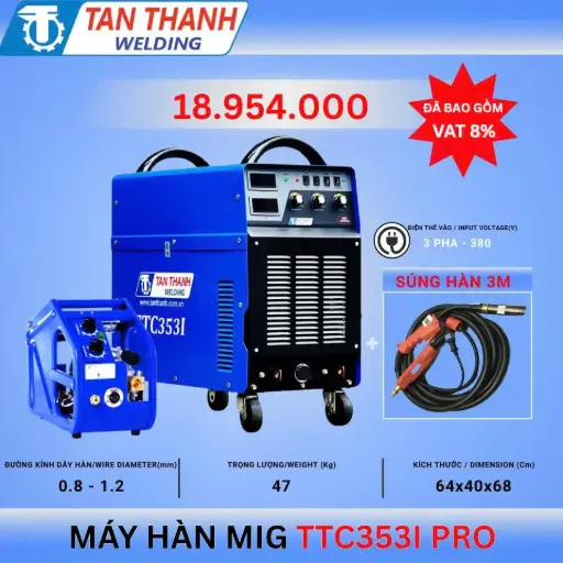 MÁY HÀN MIG KÈM PHỤ KIỆN TTC353I PRO