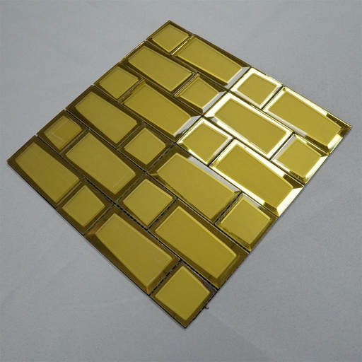 Gạch mosaic gương kính bạc vát cạnh hình vuông hiện đại, dày 4mm, tự dính, ốp tường nội thất khách sạn, hồ bơi kiểu parquet