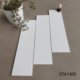 [STA1400] Gạch thẻ trắng bóng phẳng KT 100x400mm STA1400