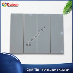 [FA0618P] Gạch thẻ xám bóng phẳng KT 150x450x16mm FA0618P