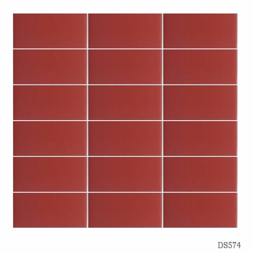 Gạch thẻ ốp tường màu đỏ 45x95mm mã 574