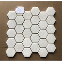 Đá Mosaic tự nhiên lục giác trắng muối kt chip 53x53 LUX-L53P005