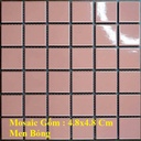 Gạch Mosaic gốm trơn hồng bóng 48x48mm mã 3998