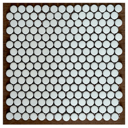[NK1915] Gạch Mosaic gốm bi tròn trắng mờ NK1915