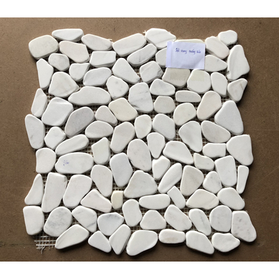 [LUX-SR001] Mosaic đá tự nhiên sỏi rung trắng sữa LUX-SR001